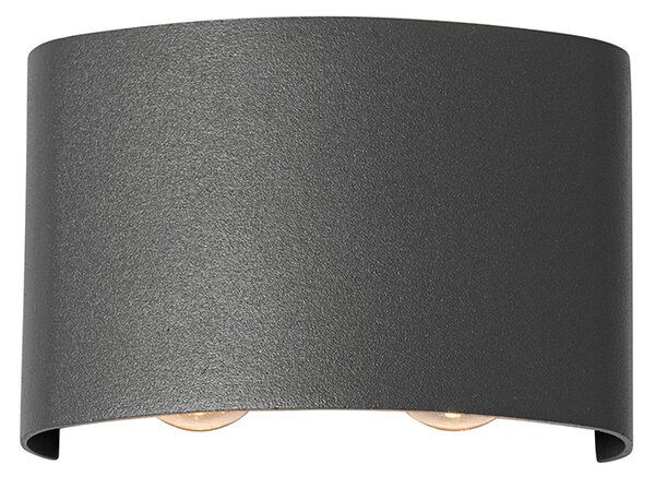 Външна стенна лампа тъмно сива с LED 4-светлина IP54 - Silly
