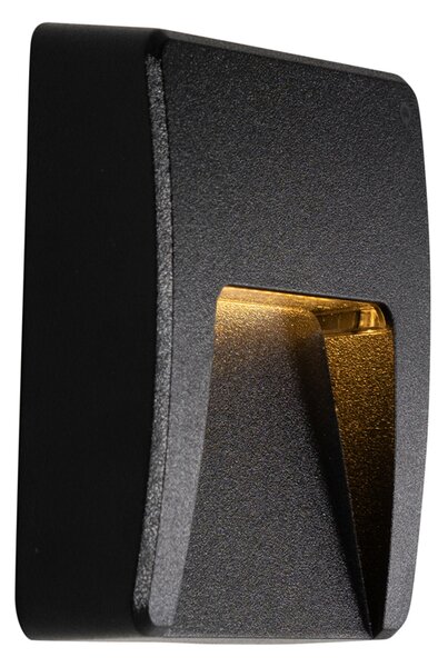 Комплект от 2 черни квадратни външни стенни лампи с LED IP65 - Gem