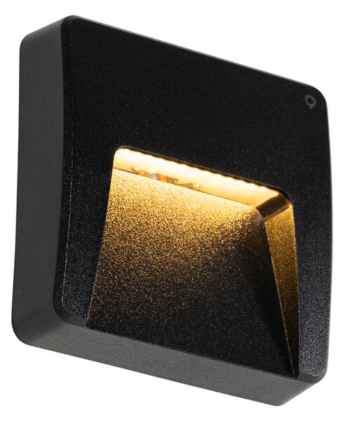 Комплект от 2 черни квадратни външни стенни лампи с LED IP65 - Gem
