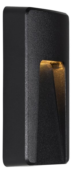 Комплект от 2 черни правоъгълни външни стенни лампи с LED IP65 - Gem