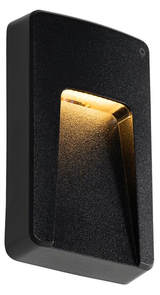 Комплект от 2 черни правоъгълни външни стенни лампи с LED IP65 - Gem