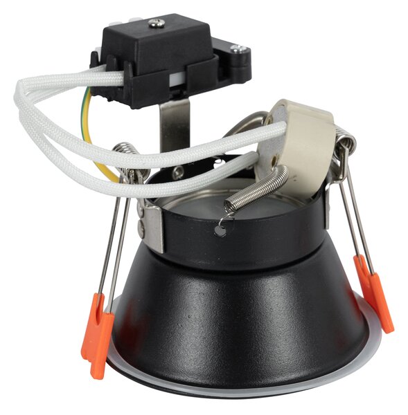 Комплект от 12 черни вградени прожектори GU10 50mm IP44 - Dept