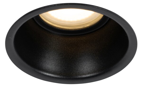 Комплект от 12 черни вградени прожектори GU10 50mm IP44 - Dept