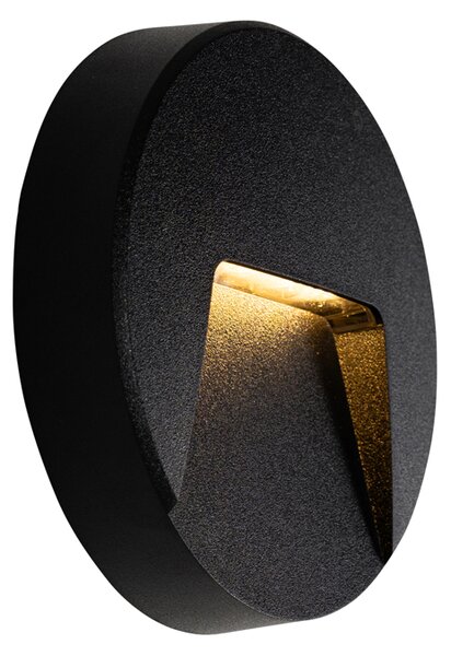Комплект от 6 черни кръгли външни стенни лампи с LED IP65 - Gem