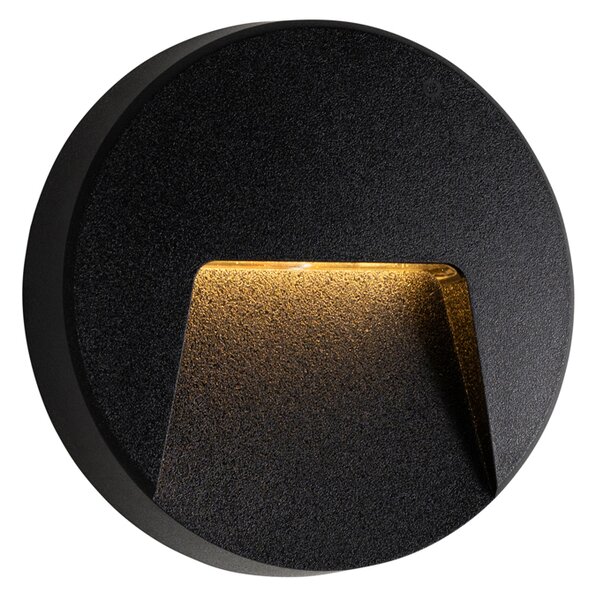 Комплект от 6 черни кръгли външни стенни лампи с LED IP65 - Gem