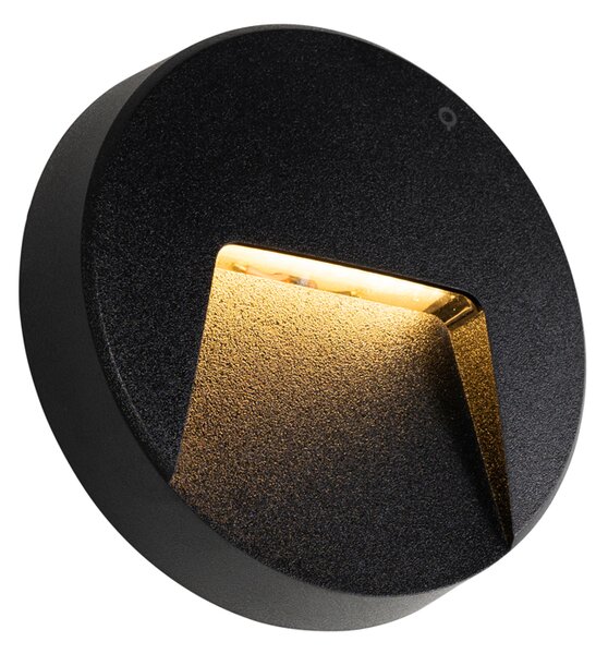Комплект от 6 черни кръгли външни стенни лампи с LED IP65 - Gem
