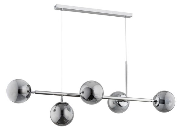 Висящ полилей DANSA 5xE14/10W/230V сив/лъскав хром