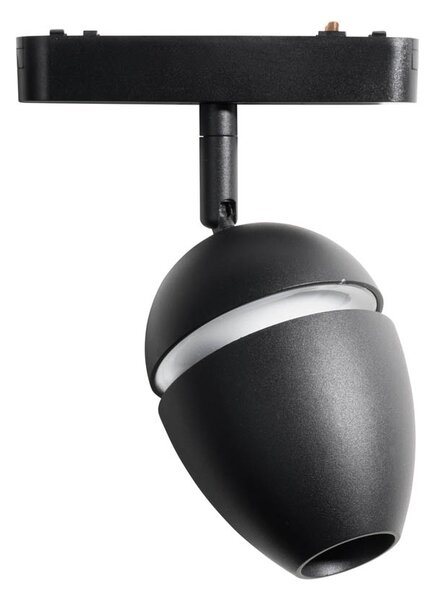 Модерен черен прожектор за 1-фазова релсова система с LED - Magnetic Eggy