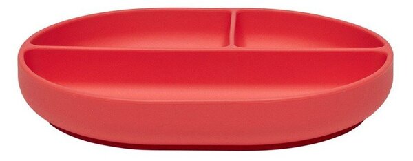 Червена силиконова детска чиния 17x21,5 cm Enkei – OYOY Mini