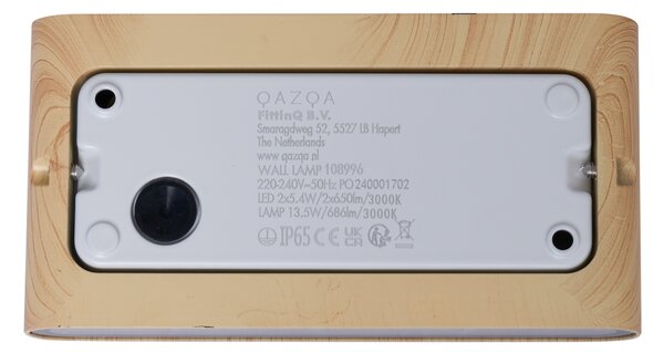 Скандинавска външна стенна лампа с дървесен принт 17,5 см вкл. LED IP65 - Batt