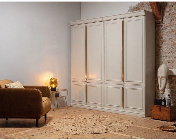 Светлосив гардероб от масивен бор 110x215x44 cm Organize – WOOOD