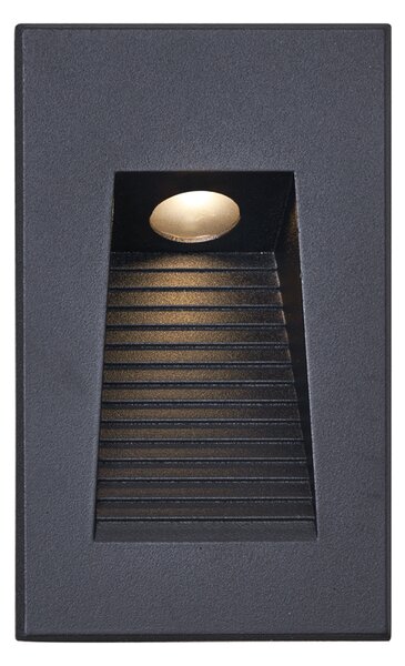 Модерна вградена стенна лампа черна 7cm с LED IP65 - Trem