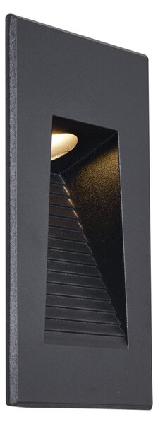 Модерна вградена стенна лампа черна 7cm с LED IP65 - Trem