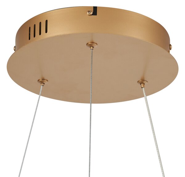 Модерен висящa лампa месинг 78cm вкл. LED 3-степенно димиране - Anello Chandelier