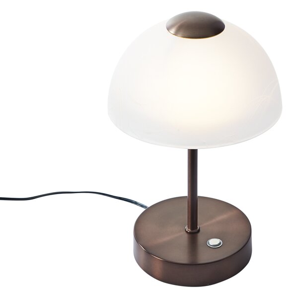 Дизайнерска настолна лампа тъмен бронз с LED димер - Joya