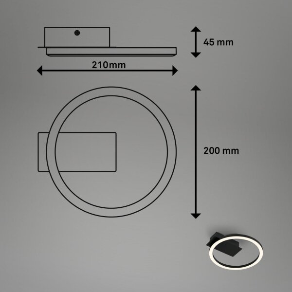 Briloner 3778-015 - LED таванно осветително тяло FRAME LED/5W/230V Ø 20 см черен