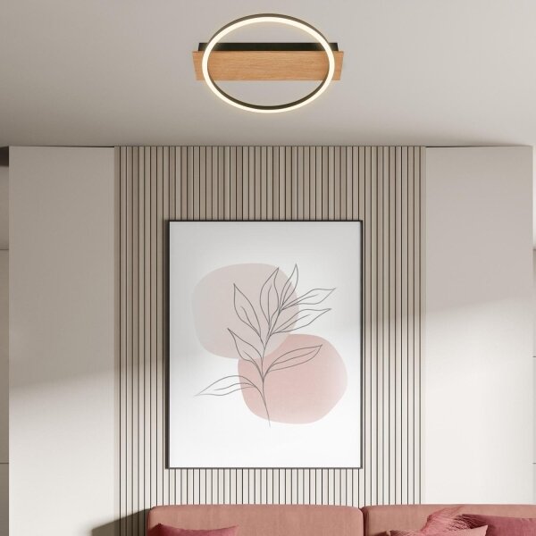 Briloner 3908-014 - LED плафон KADA LED/14W/230V Ø 30 см черно/кафяво