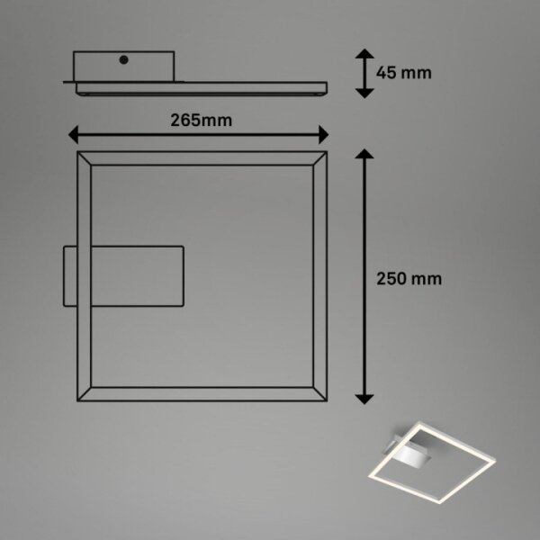 Briloner 3780-014-LED Таванно осветително тяло FRAME LED/14W/230V 26,5x25 см матов хром