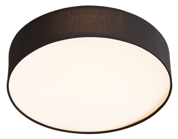 Интелигентна таванна лампа черна 35 см с LED и дистанционно управление - Flat Drum