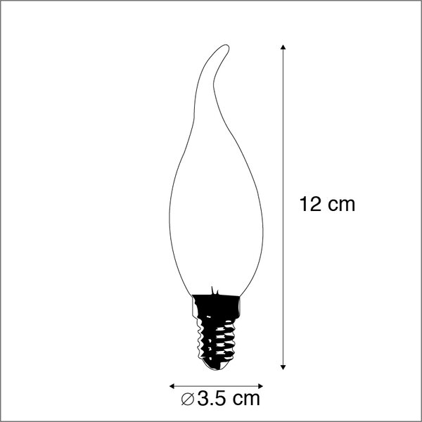 Комплект от 5 E14 димируеми LED нишки крушки свещ 250lm 2700K