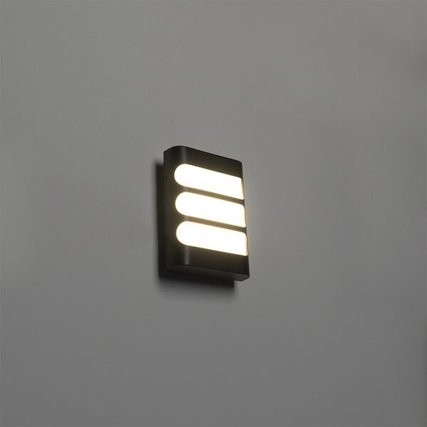 Модерен стенен аплик черен с LED IP44 - Gaev