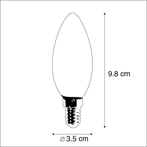 Комплект от 5 LED крушки свещ E14 B35 2W 180lm 2350K