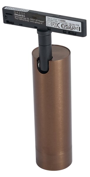 Модерен тъмнобронзов прожектор за 1-фазна релсова система GU10 35mm - Slimline Uzzy