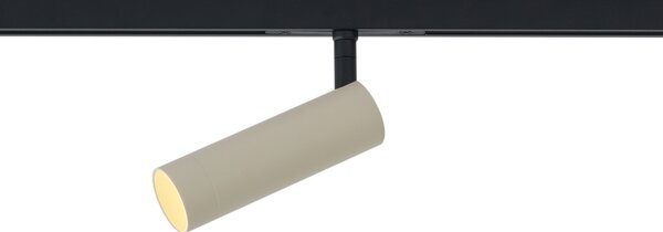 Модерен прожектор бежов с черен за релсова система 1-фазен GU10 35mm - Slimline Uzzy