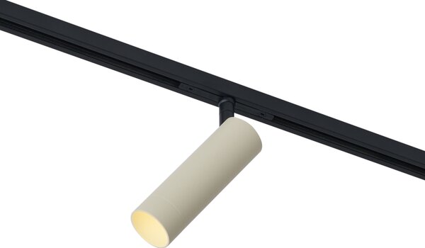 Модерен прожектор бежов с черен за релсова система 1-фазен GU10 35mm - Slimline Uzzy