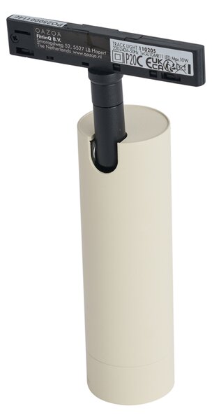 Модерен прожектор бежов с черен за релсова система 1-фазен GU10 35mm - Slimline Uzzy