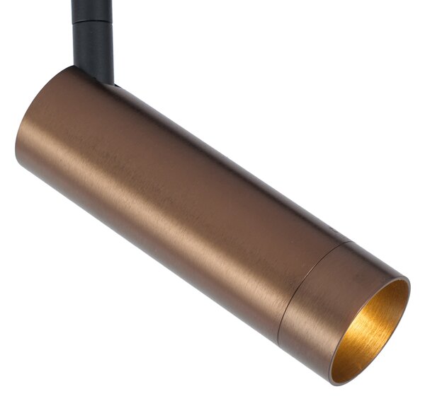 Модерен тъмнобронзов прожектор за 1-фазна релсова система GU10 35mm - Slimline Uzzy