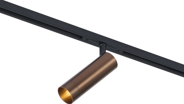 Модерен тъмнобронзов прожектор за 1-фазна релсова система GU10 35mm - Slimline Uzzy