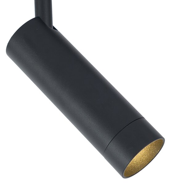 Модерен прожектор черен за 1-фазна релсова система GU10 35mm - Slimline Uzzy