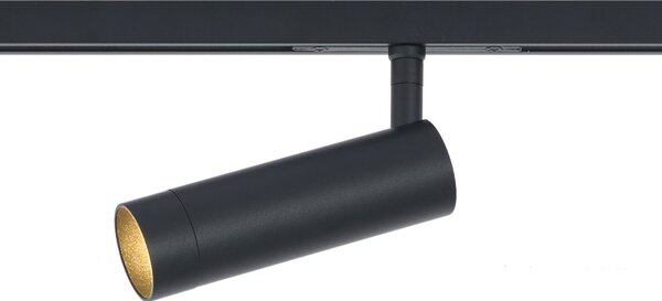 Модерен прожектор черен за 1-фазна релсова система GU10 35mm - Slimline Uzzy