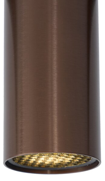 Модерен прожектор тъмен бронз за релсова система 1-фазен GU10 35mm - Slimline Nubee Honey