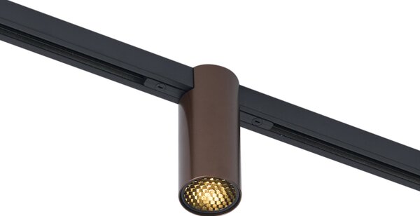 Модерен прожектор тъмен бронз за релсова система 1-фазен GU10 35mm - Slimline Nubee Honey