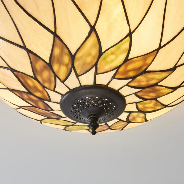 Endon 111906 - Прикрепен таванен полилей Tiffany HUTCHINSON 3xE27/10W/230V Ø 50 см