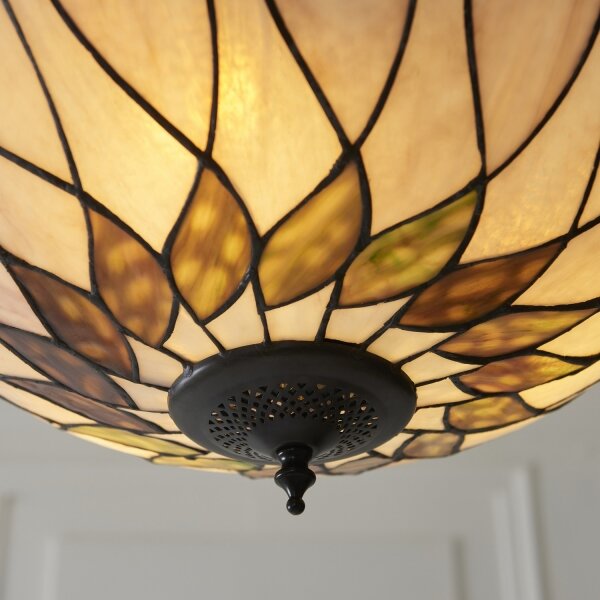 Endon 111872 - Полилей на верига Tiffany HUTCHINSON, 3xE27/60W/230V, диам. 50 cm