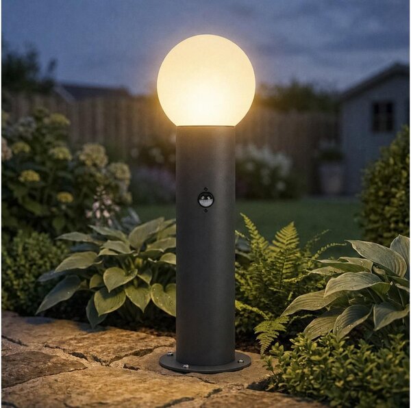 Kanlux 46084-Външна лампа със сензор STONO 1xE27/15W/230V 50 cm IP65 антрацит