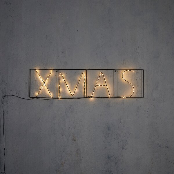 Коледна стенна лампа черна XMAS вкл. LED с таймер IP44 - Yoro