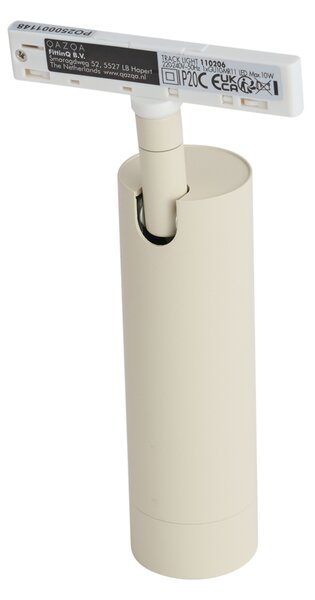 Модерен спот бежов с бяло за релсова система 1-фазен GU10 35mm - Slimline Uzzy