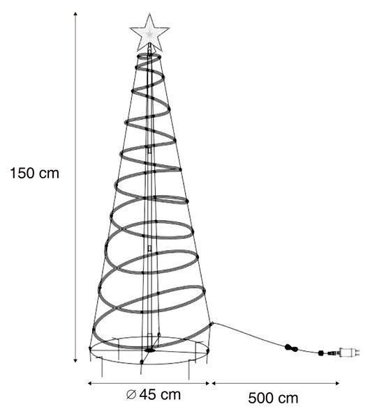 Коледна елха бяла с LED IP44 - Puno