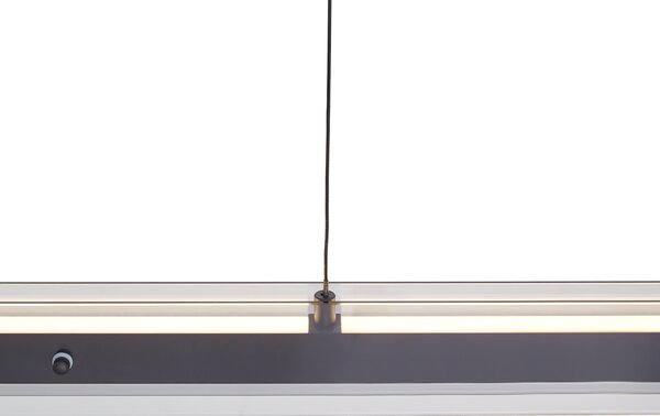 Модерен висящ лампион черен с димно стъкло, включително LED Easylift - Catch
