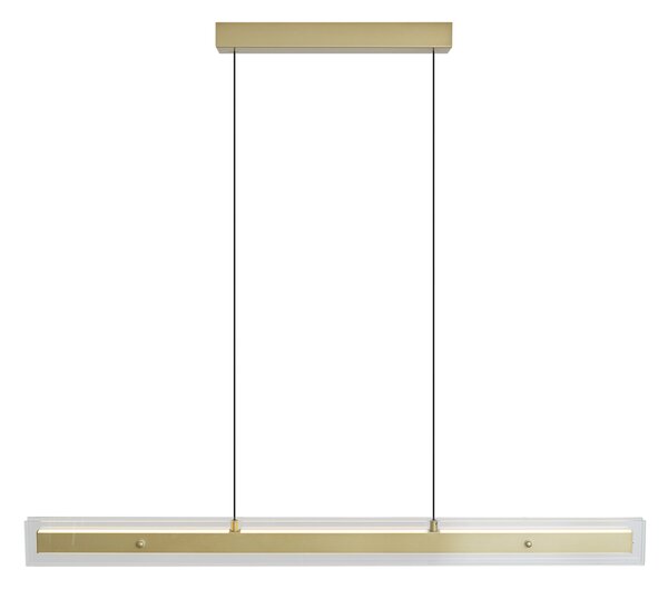 Модерен висящa лампa месинг с прозрачно стъкло с LED Easylift - Catch