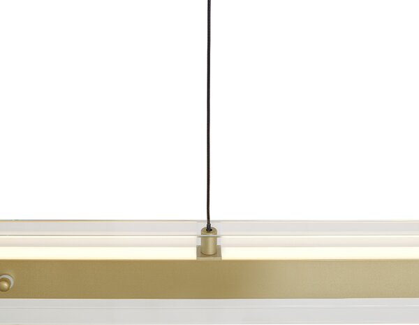 Модерен висящa лампa месинг с прозрачно стъкло с LED Easylift - Catch