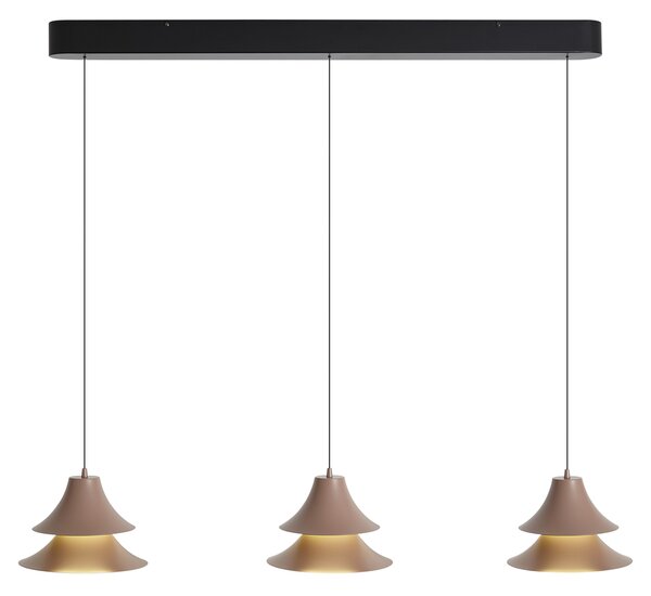 Висяща лампа черна с мока, включваща LED 3-степенно димиране 3 светлини Easylift - Witch