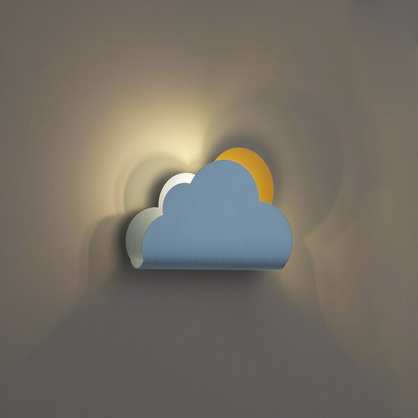 Детска стенна лампа син облак със слънце - Cloudy