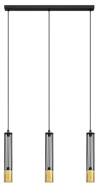 LED Висящ полилей BARS 3xGU10/4,8W/230V черен/златист