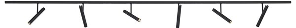 Модерна релсова система черна с 6 прожектора черна 1-фазна - Slimline Avery