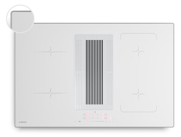 Klarstein Индукционен плот Velaire с абсорбатор | 4 зони за готвене | 8400 W | 80 см